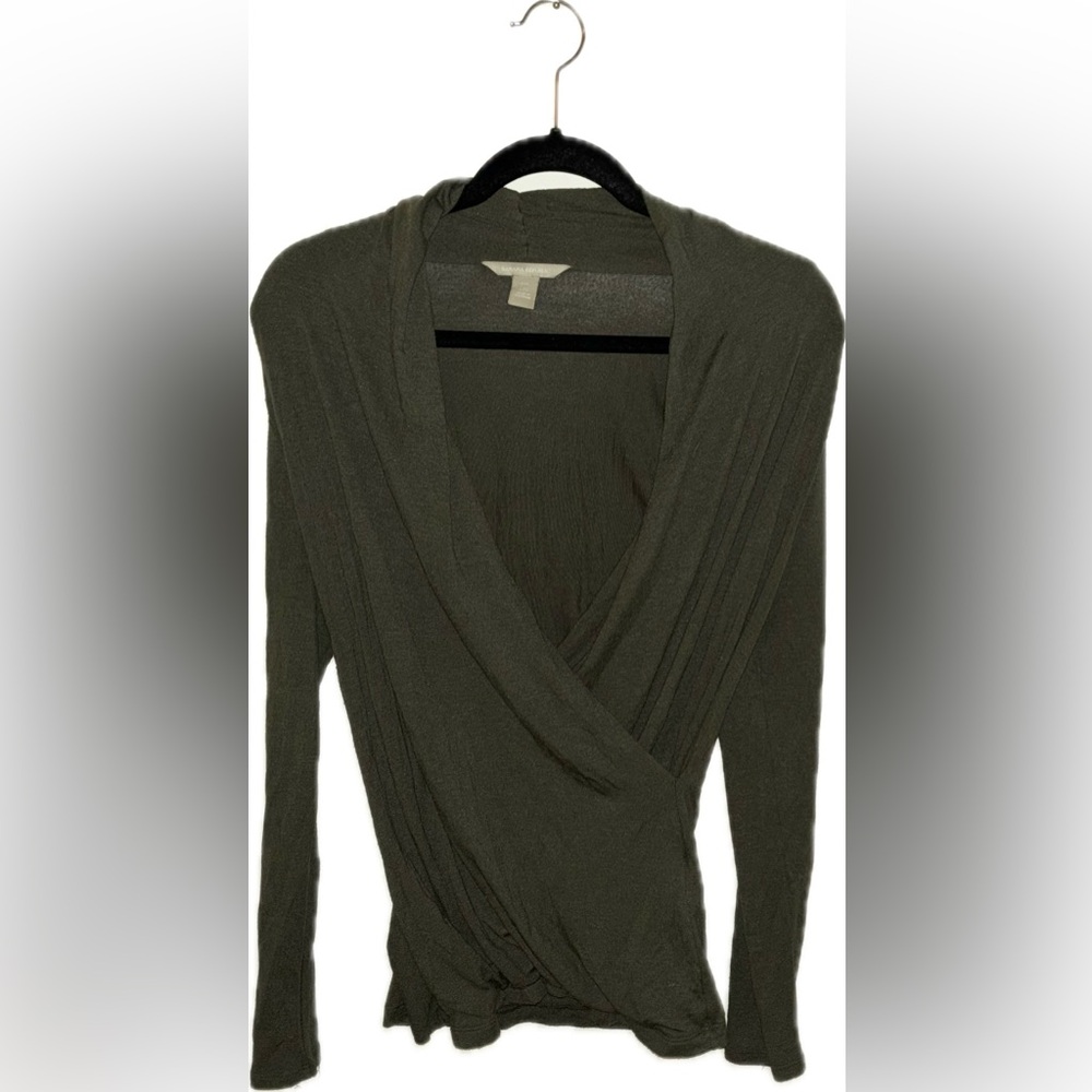 BANANA REPUBLIC Green Knit Wrap Top